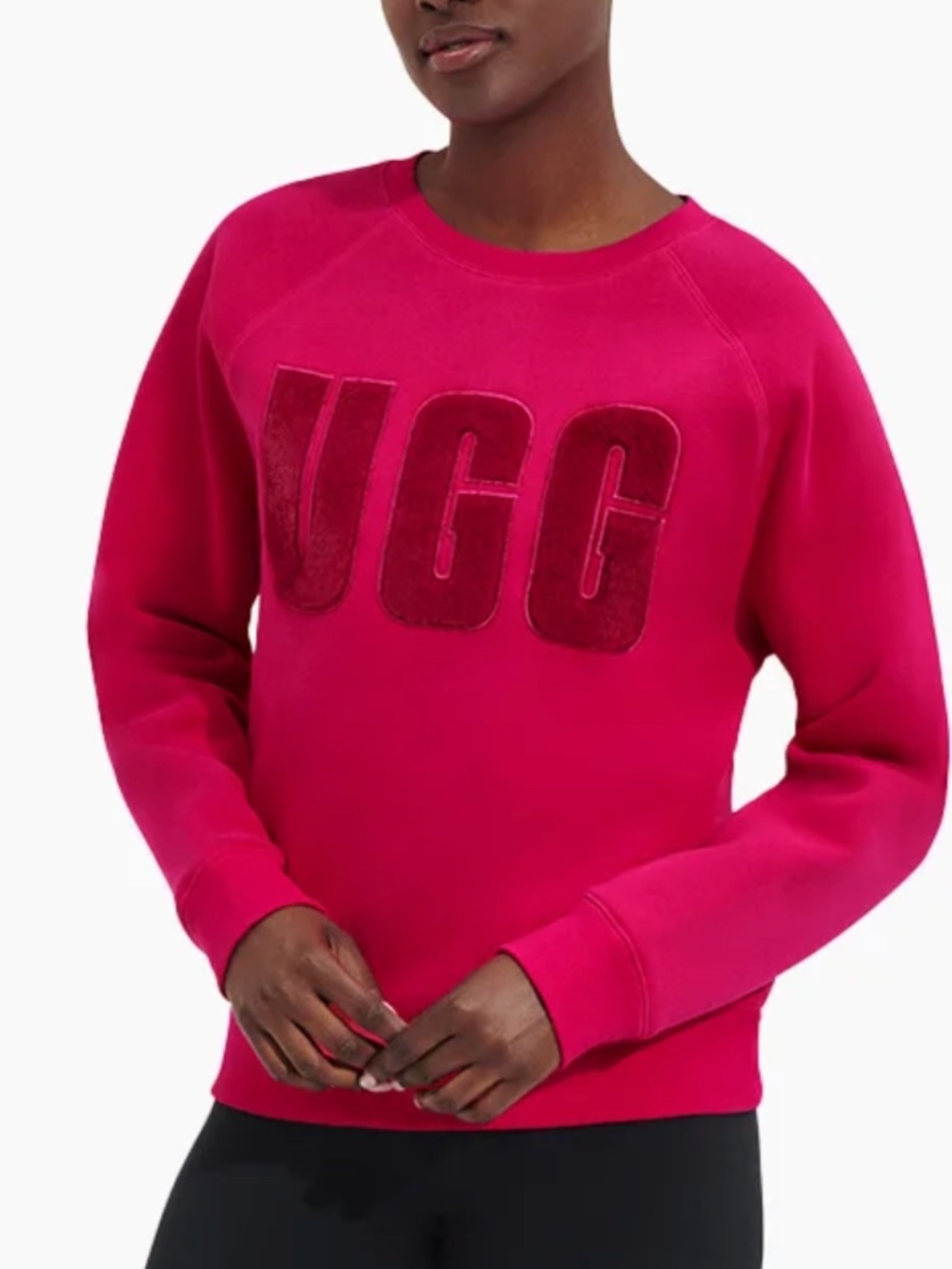 Moletom UGG Madeline Fuzzy Logo Crewneck in PINK